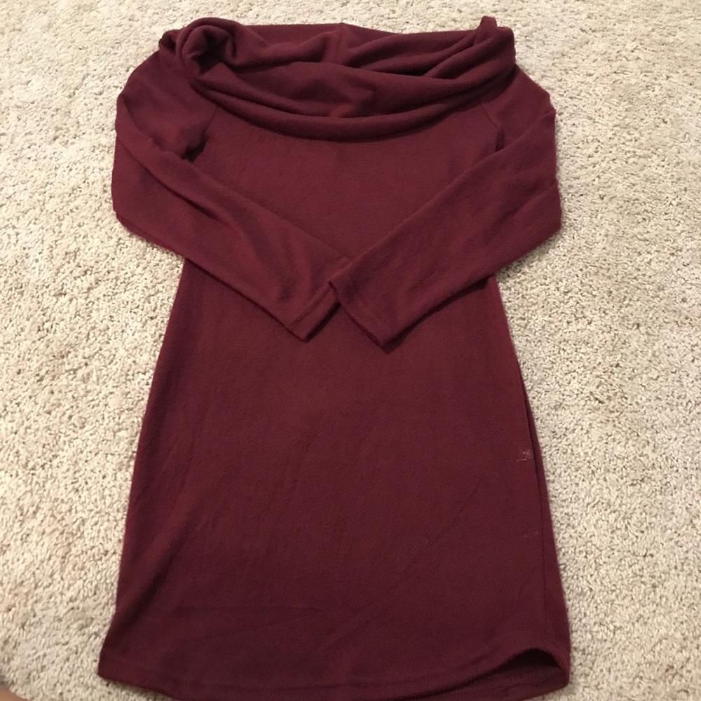 Off The Shoulder Burgundy Dress